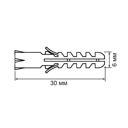 Dowel "Tundra Krep", type "Hedgehog", Expand, polypropylene, 6x30 mm, 30 pcs-10