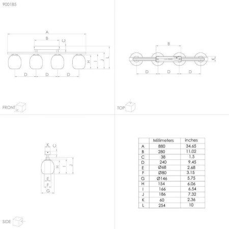 FILAGO ceiling lamp, 4x40W E27-5