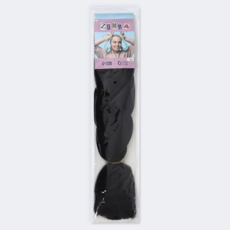Zumba Kanecalon is monophonic, corrugated, 60 cm, 100 g, black color (#ay2)-7