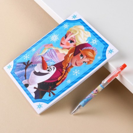 Chancellery set "Happy New Year", A6 notebook, pen, stickers, cold heart-3