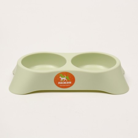 Double plastic bowl 2 x 160 ml, 23 x 13 x 4 cm, green-1