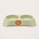 Double plastic bowl 2 x 160 ml, 23 x 13 x 4 cm, green