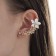 Earring "Kaff" The flower is elegant, the color is white in gold