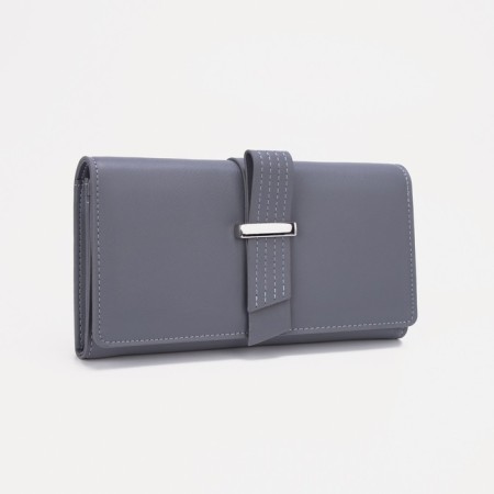 Women's wallet on magnets, gray color