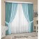 Set of curtains "Canvas", size 200x250 cm, 2 pcs, turquoise color, blue