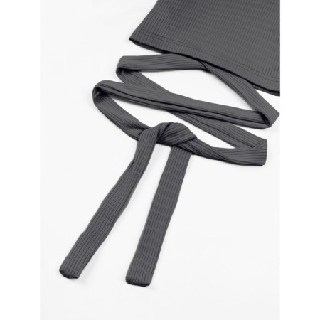 TOP for girls with short sleeves, height 128 cm, graphite color-7