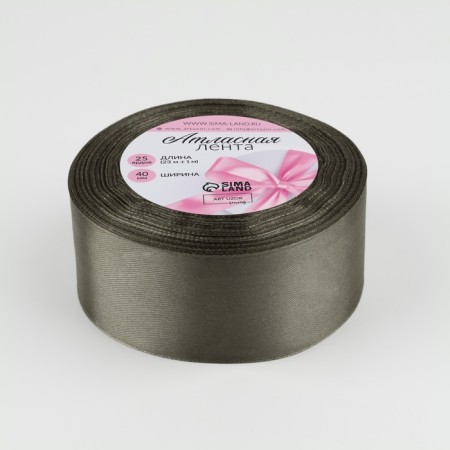 Satin tape, 40 mm × 23 ± 1 m, color gray-green No. 242-1