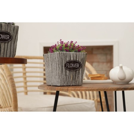 Kashpo for flowers wicker "Lucia", 16 × 16 × 15 cm, square, color gray-5