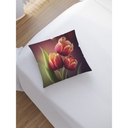 Pillowess decorative "Bouquet of tulips", on a zipper, size 45x45 cm-1