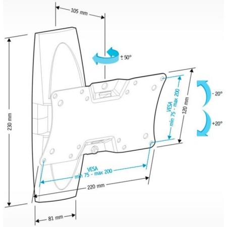 Holder LCDS-5062 White 19 "-32" Max.30kg wall turning and 107046-1