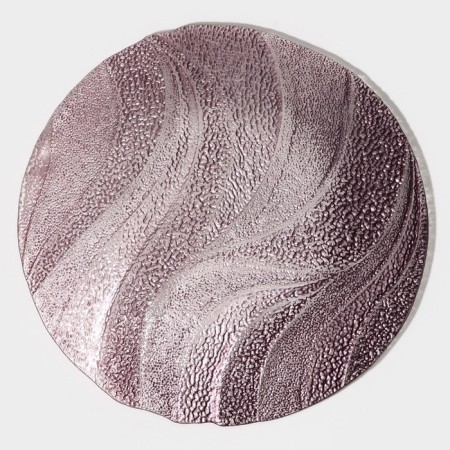 Black dinethered plate "Drachna", D = 28.5 cm, burgundy color-1