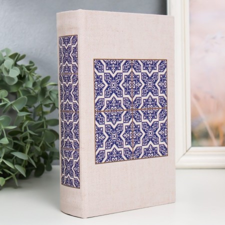 Safe-book wood to the leatherette "Blue Patterns" 21x13x5 cm