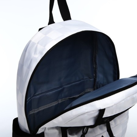 Youth backpack from textiles, 6 pockets, white/black color-5