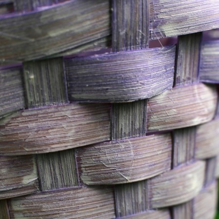 Bamboo wicker basket, d13xh9.5/28cm light purple-3