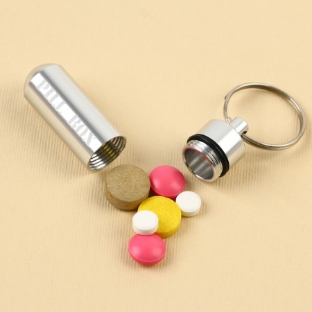 Tabertika Pill Box keychain, gray, 1.4 x 5.2 cm.-3