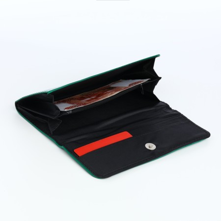 Women's wallet on magnet, green color-4
