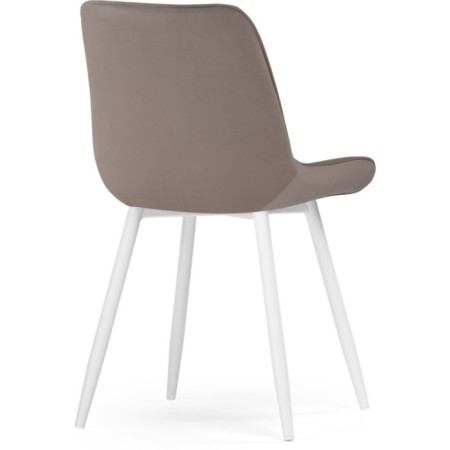 Sede Metal Carcass Seda to metal/velor, white/latte 50x56x82 cm-3