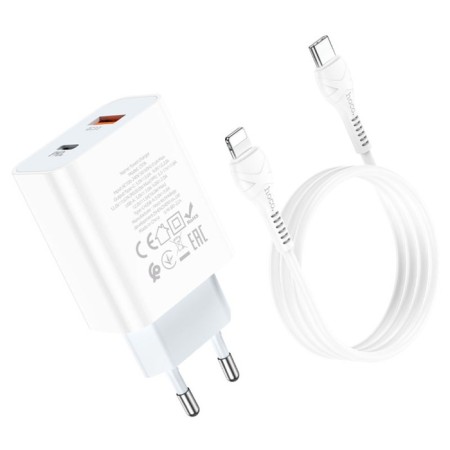 Network charger Hoco C97A, USB, Type-C, 20 W, Type-C-Lightning, 1 m, white-4