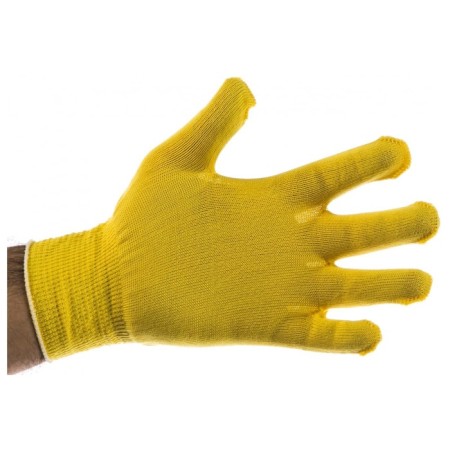 Gloves of nylon garden, knitting class 13, size 9, yellow