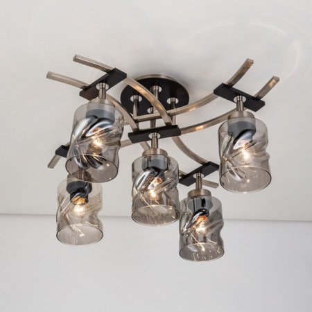 Ceiling chandelier Citilux "Merida" CL142155, 65x65x45 cm, 5x75W, E27, Gray color-4