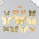 Butterflies cardboard double wings "openwork with gold" set 12 pcs h = 4-10 cm on magnet