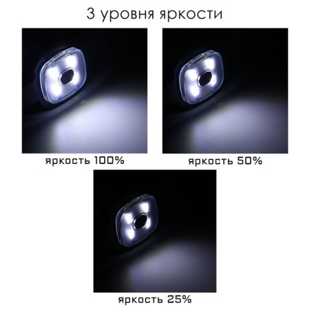 Battery flashlight, 200 mAh, 4 LED, 3 modes, USB-2