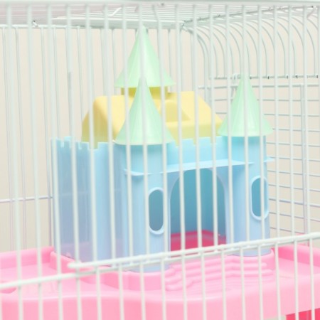 A cage for rodents "Pigzon" with a lock, 31 x 24 x 27 cm, pink-3