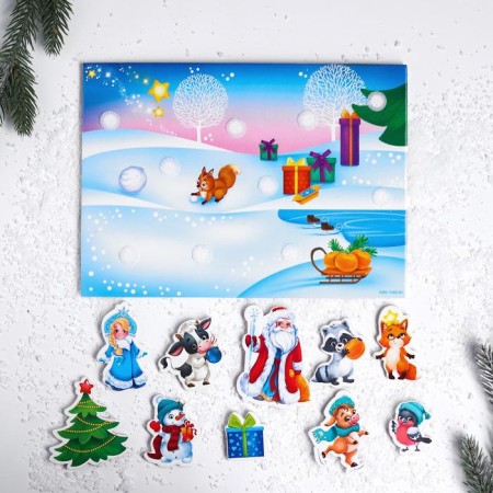 New Year's puzzle with Velcro "New Year! Holiday in the forest "-2