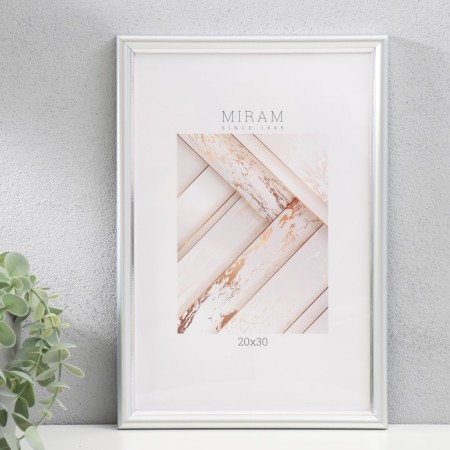 Photo frame Plastic "Mira" 20x30 cm, 636421-8, silver (plastic screen)