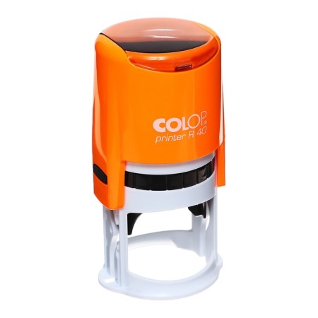Equipment for round printing Automatic Colop Printer R40, diameter 41.5 mm, with a lid, orange neon case-6