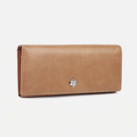 Women's wallet on magnets, beige color