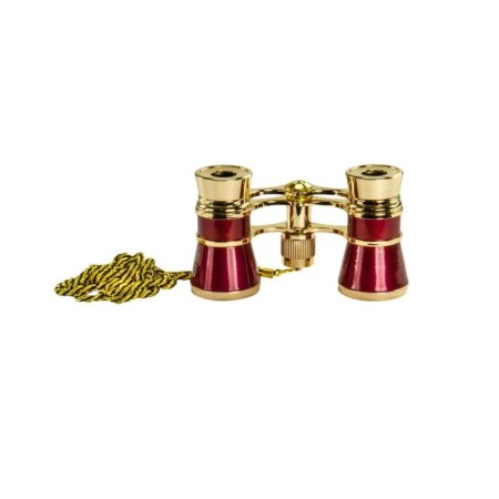 Binoculars Theater Veber Opera BGC, 3 × 25, D07, with a chain, red / gold color-1