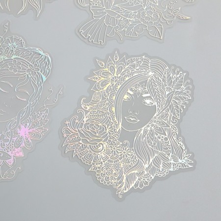 Stickers for creativity "Hologography. Girls" d = 10 cm set 10 pcs 0.2x14x11 cm-1