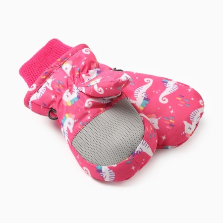Winter children's mittens minku, raspberry color, 15cm-3