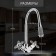 Kitchen mixer Zein ZC2031, flexible surge, crane boux brass 1/2 ", gray/chrome