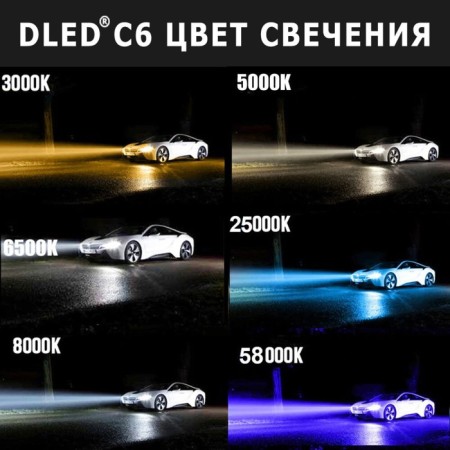 LED lamp DLED HB4 9006, C6 Original, 12V, 6500K, in a set 2 pcs-2