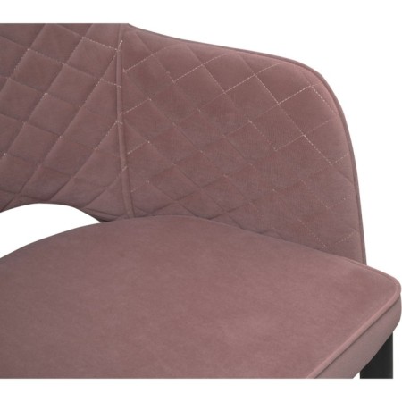 Metal frame chair Vener Metal/velor, black/pink 55x59x86 cm-5