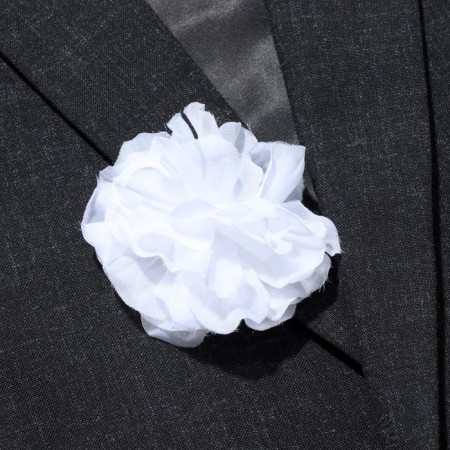 Brooch-stroke textile "flower" clove, white color-1