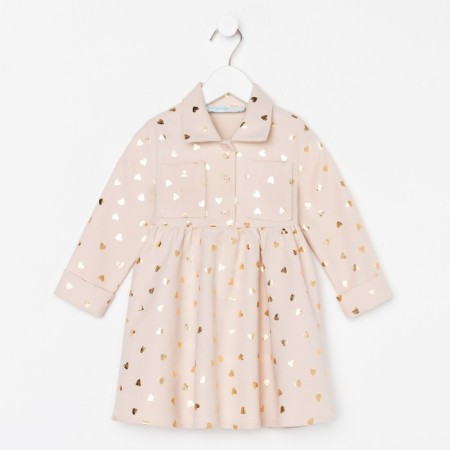 Платье детское KAFTAN "Сердечки", р. 28 (86-92), бежевый-6