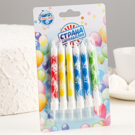 Candles in the Cake "Balls", 7x0.6 cm, 6 pcs-2