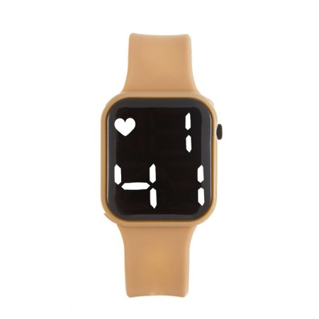 Watch is an electronic watch, silicone strap, white-1