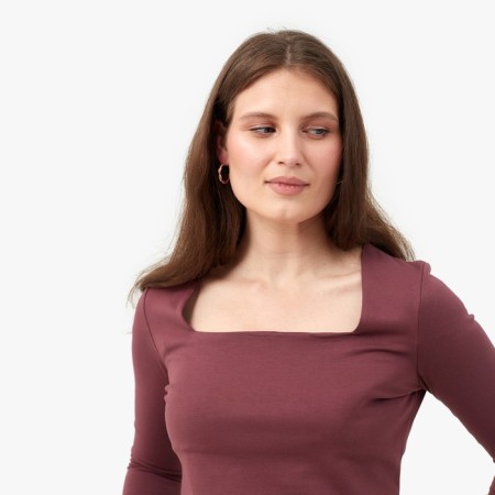 Women's longliva minku: Basic line burgundy color, river 48-3