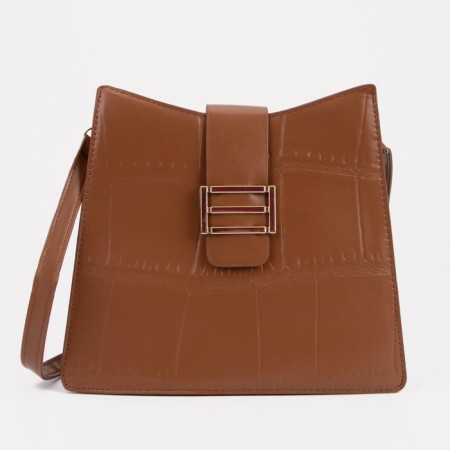 Cross-Bodi bag, Magnet, long belt, light brown color