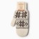 Two -layer woolen mittens, milk/snowflakes, size m