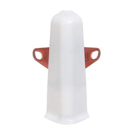 Outdoor angle (external) with fasteners for skirting board 85mm "decoration", 001 white