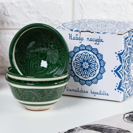 Set of Pyal Rishtan "Patterns" 11cm, 3pcs in gift packaging