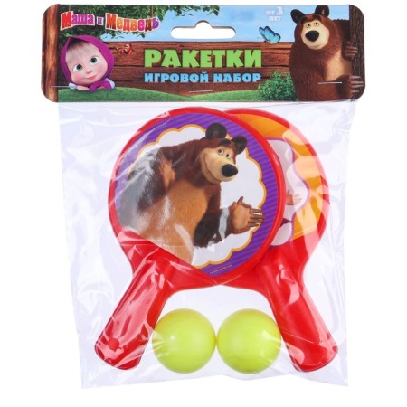 Game set, missiles 8 × 12 cm and two balls, Masha and the bear-2