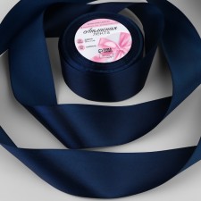 Satin tape, 50 mm × 23 ± 1 m, color sapphire # 120