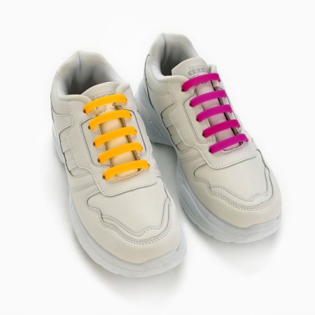 Silicone laces, set 6 pcs, color rainbow-27