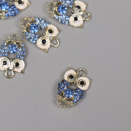 Decor for creativity metal, rhinestones "owl" gold 2.1x3x0.4 cm